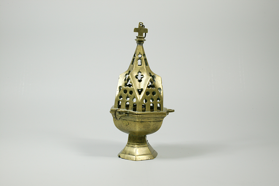 ゴシック様式　中世　フランス　ブロンズ製　振り香炉