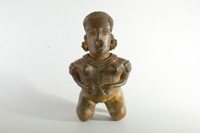 古代ペルー　モチカ　黒色セラミック土器　　アシカ